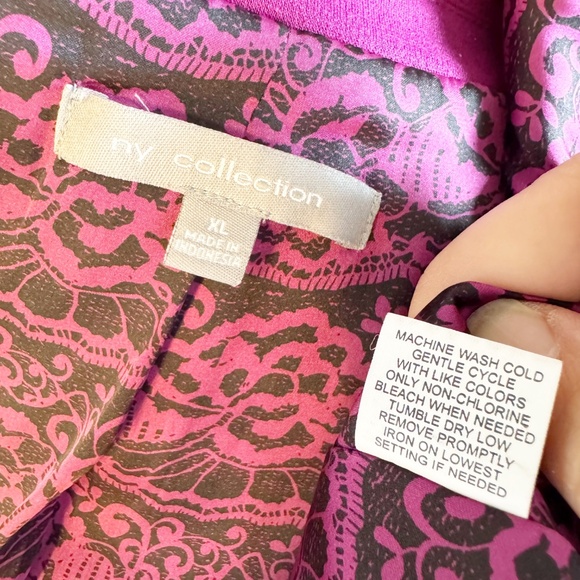 NY Collection Magenta Peplum Blazer - Picture 2 of 9